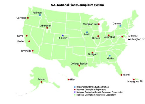 Map: U.S. National Plant Germplasm System
