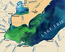 A satellite image of Lake Erie