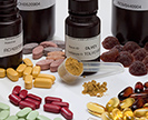 Dietary supplements and bottles.