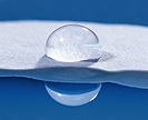 Water droplet on paper with starch-based coating